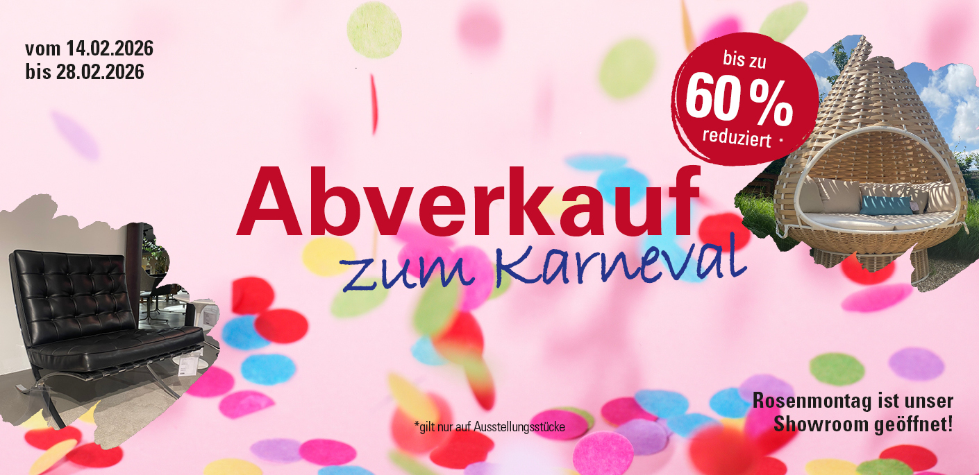 Jetzt bis zu 60 % bei unserem Abverkauf zum Karneval sparen! vom 14.02. bis zum 28.02.2026