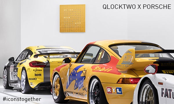 QLOCKTWO – Design Wortuhr und Porsche