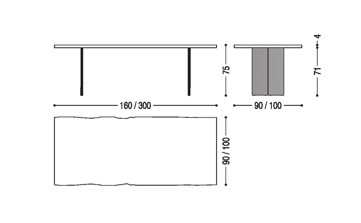Riva 1920 Tisch Sky-Natura Natural Sides