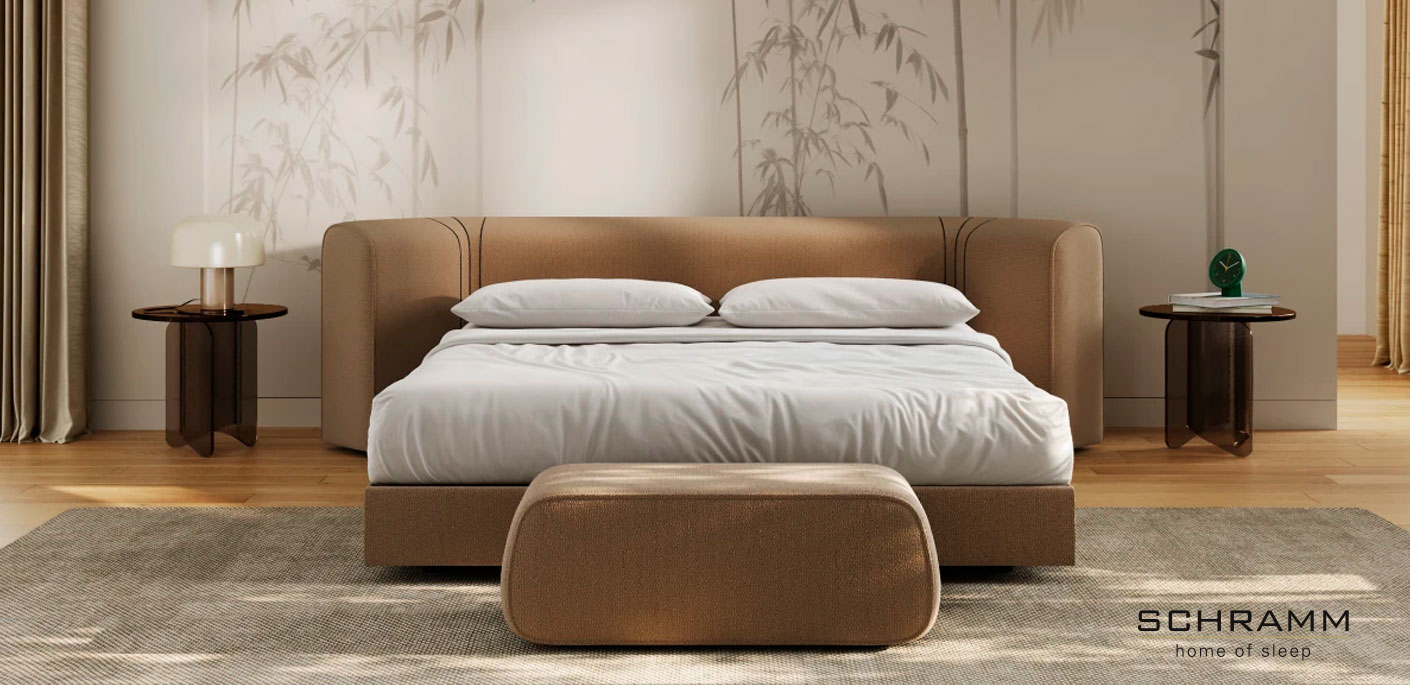 Luxuriöse SCHRAMM Betten mit natürlichen Formen und handwerklicher Perfektion für erholsamen Schlaf. Bei Drifte Wohnform in Moers in unmittelbarer Nähe von Krefeld, Düsseldorf und Duisburg. Entdecken Sie SCHRAMM Neuheiten: organische Formen, handwerkliche Perfektion und zeitgemäße Designs für stilvollen, erholsamen Schlaf