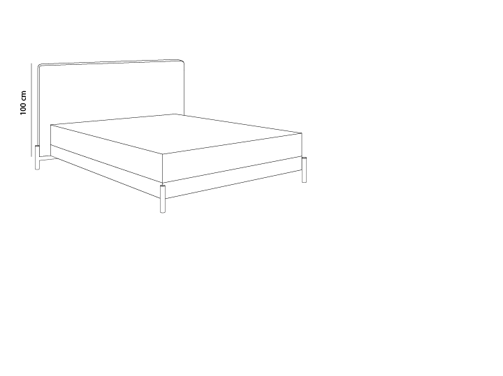 technische Skizze Treca Boxpringbett Kopfteil Victoire