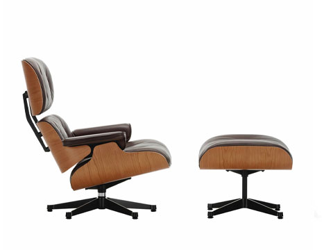 Lounge Chair mit Ottoman Kirschbaum Natural Leder