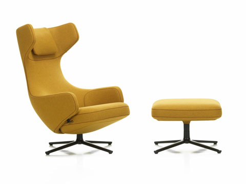 Grand Repos Sessel mit Ottoman in Stoff Cosy 2 Canola