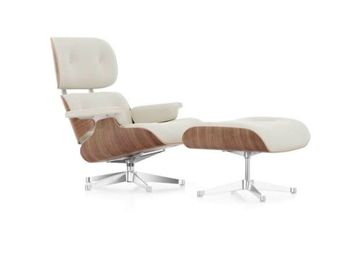 Lounge Chair mit Ottoman Leder Premium F 