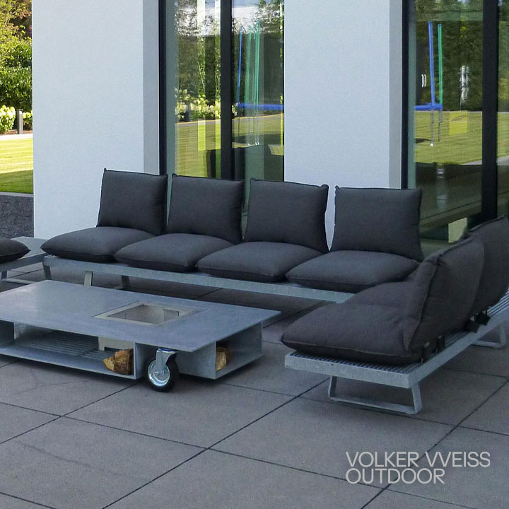 L01 Feuertisch und L01 Sofa von Volker Weiss